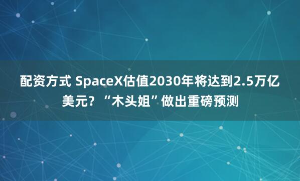 配资方式 SpaceX估值2030年将达到2.5万亿美元？“木头姐”做出重磅预测